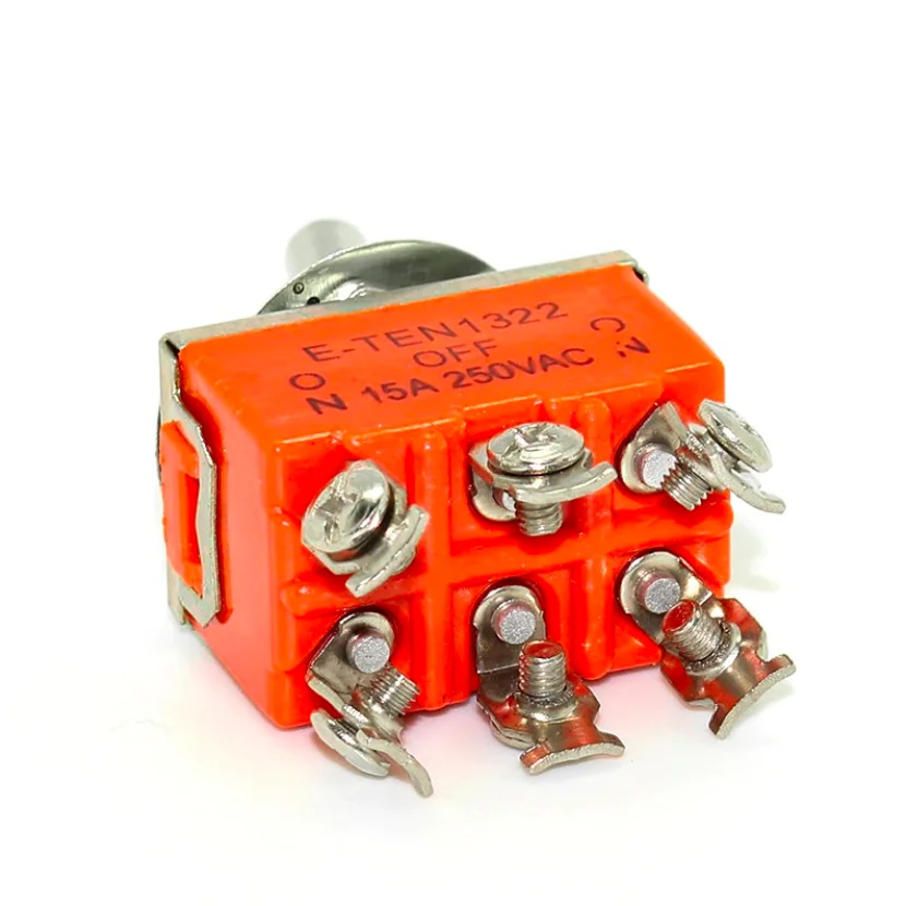 E-TEN 1322 ON/OFF/ON 6ピン 15A 250VAC トグルスイッチ - ES-1322