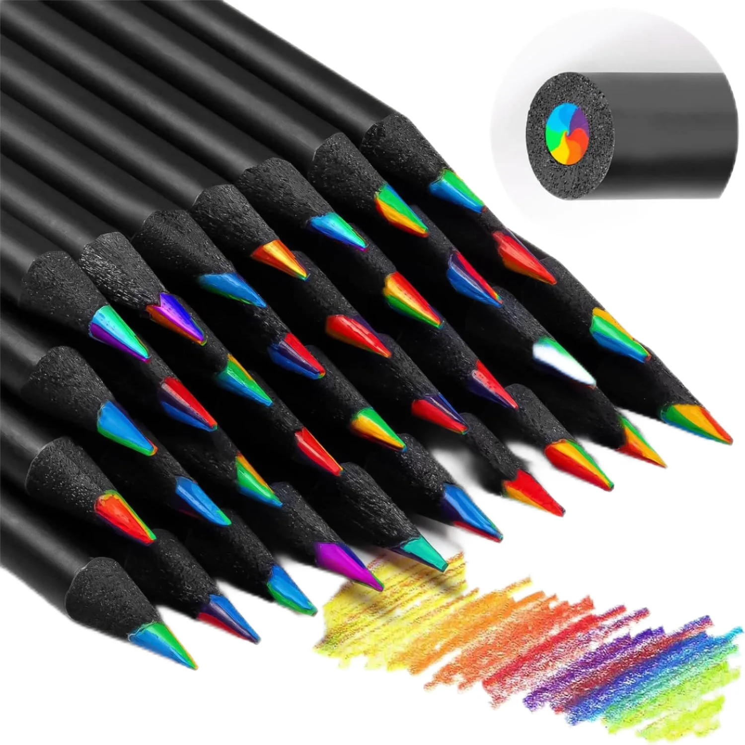 7 Color Rainbow Colored Pencils For Coloring Books And Drawing_voghion.com