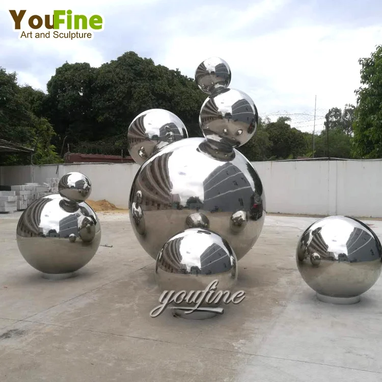 moderno giardino esterno decorazione arte sfera grande metallo in acciaio  inox scultura statua per parco