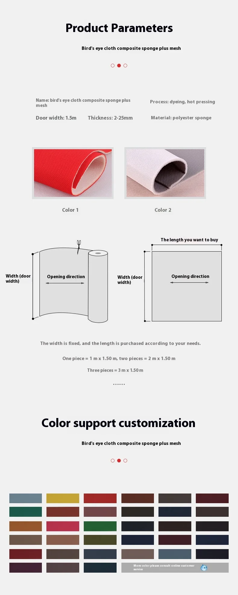 Bird's eye mesh composite sponge