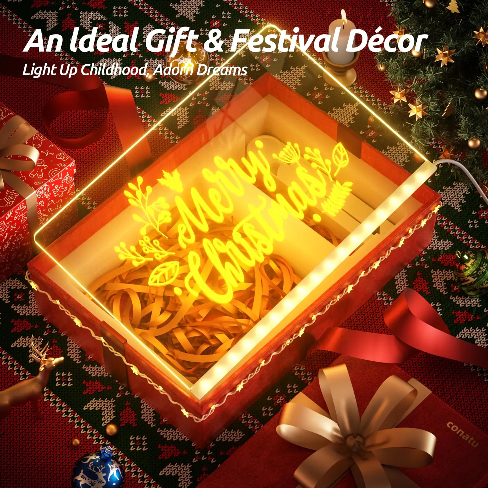 Modern Acrylic Board Glow Dry-Erase Doodle Note Stand with 7 Markers Light-Up Message Display Stand manufacture