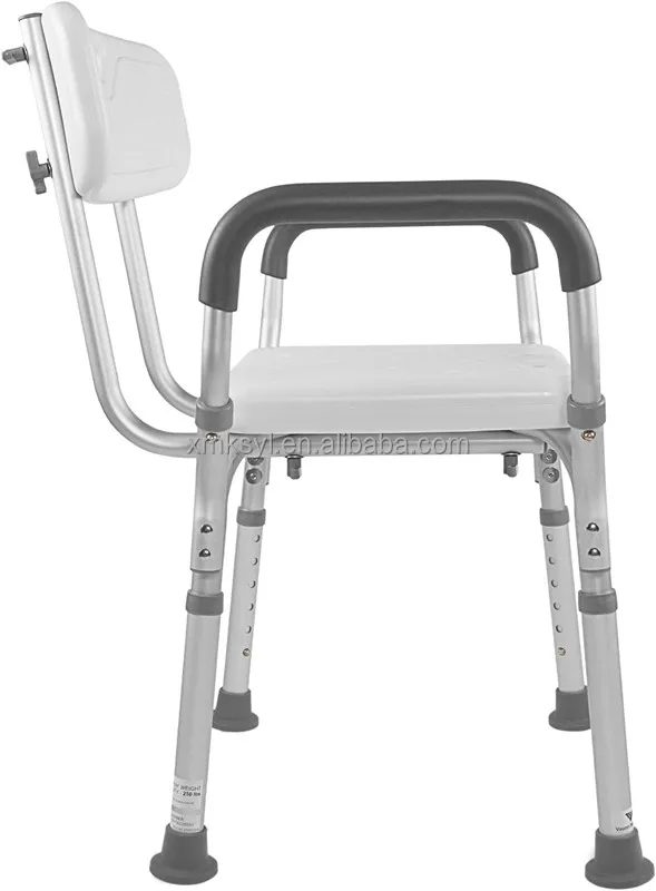 Top Trending Product medline anti-slip aluminum shower seat stool bath chair seat with padded armrests supplier