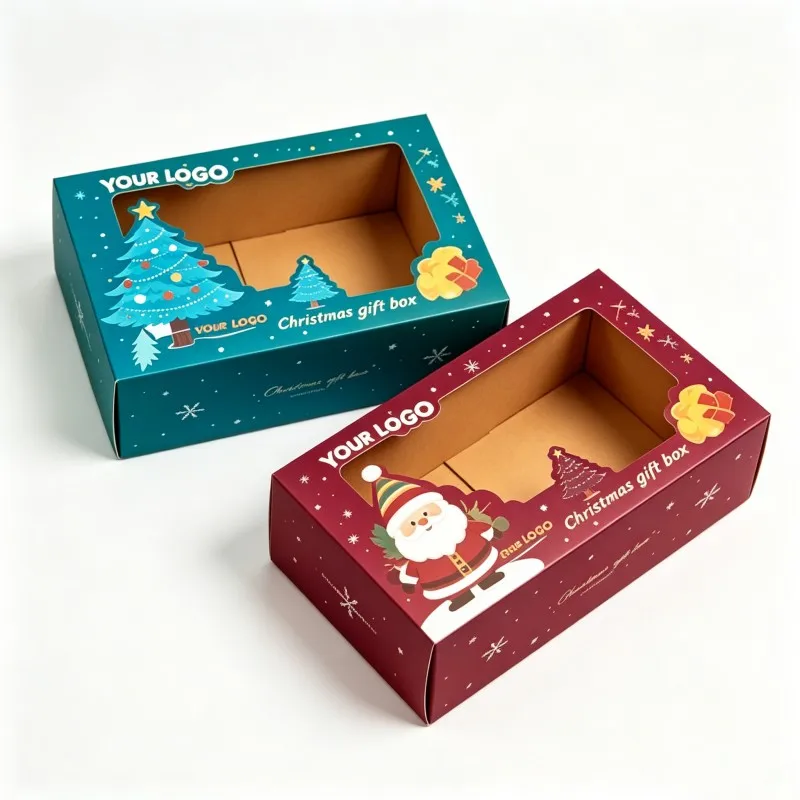 Skjønnhetsboks for cookies – tilpasset, luksuriøs juledesign-boks i papplak for donuts med matt laminering, matboks for donuts