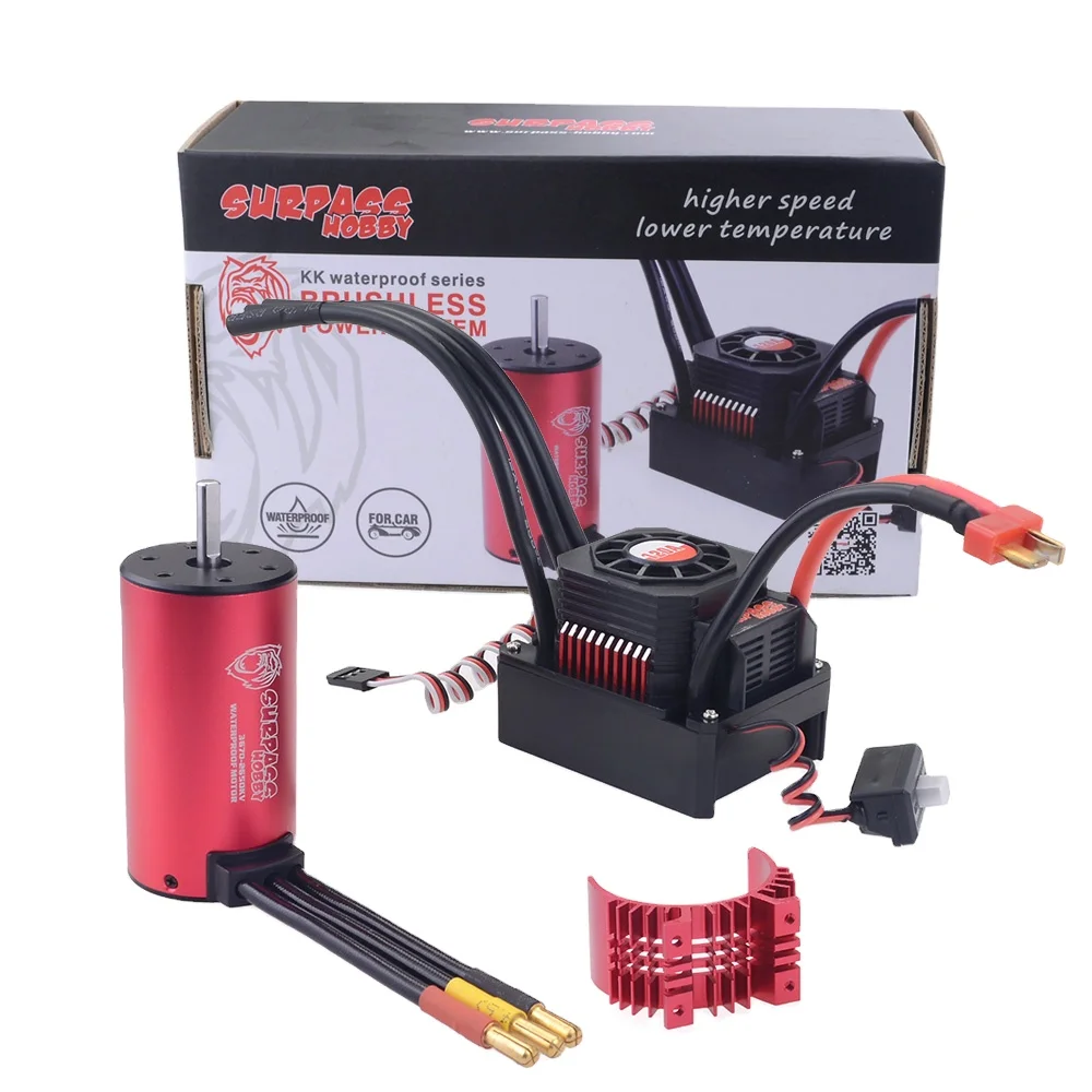 RC 3670 2650kv Sensorless Brushless Motor W/ Brushless ESC 120A Heatsink  Cover S1500M 15KG Servo Waterproof for 1/10 RC Car
