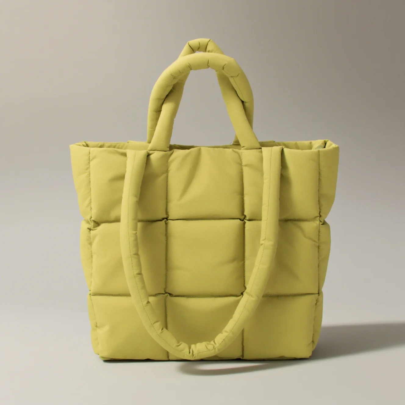 Dame store crossbody weekender, myk fylt puffy shopper totebag, putepose med kviltet skulderhåndveske