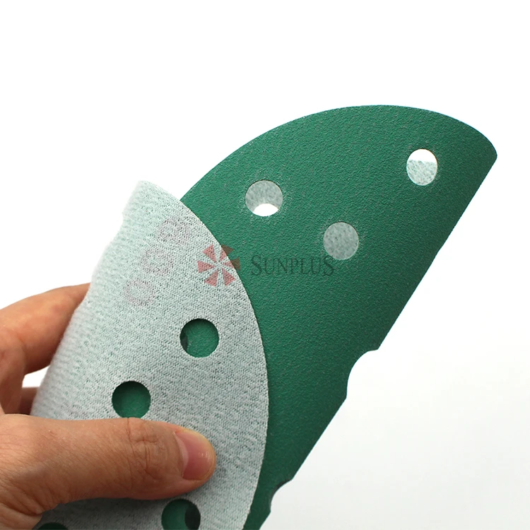 Green film SUNPLUS 100% Aluminum oxide film abrasive sandpaper grinding sandpaper discs green film