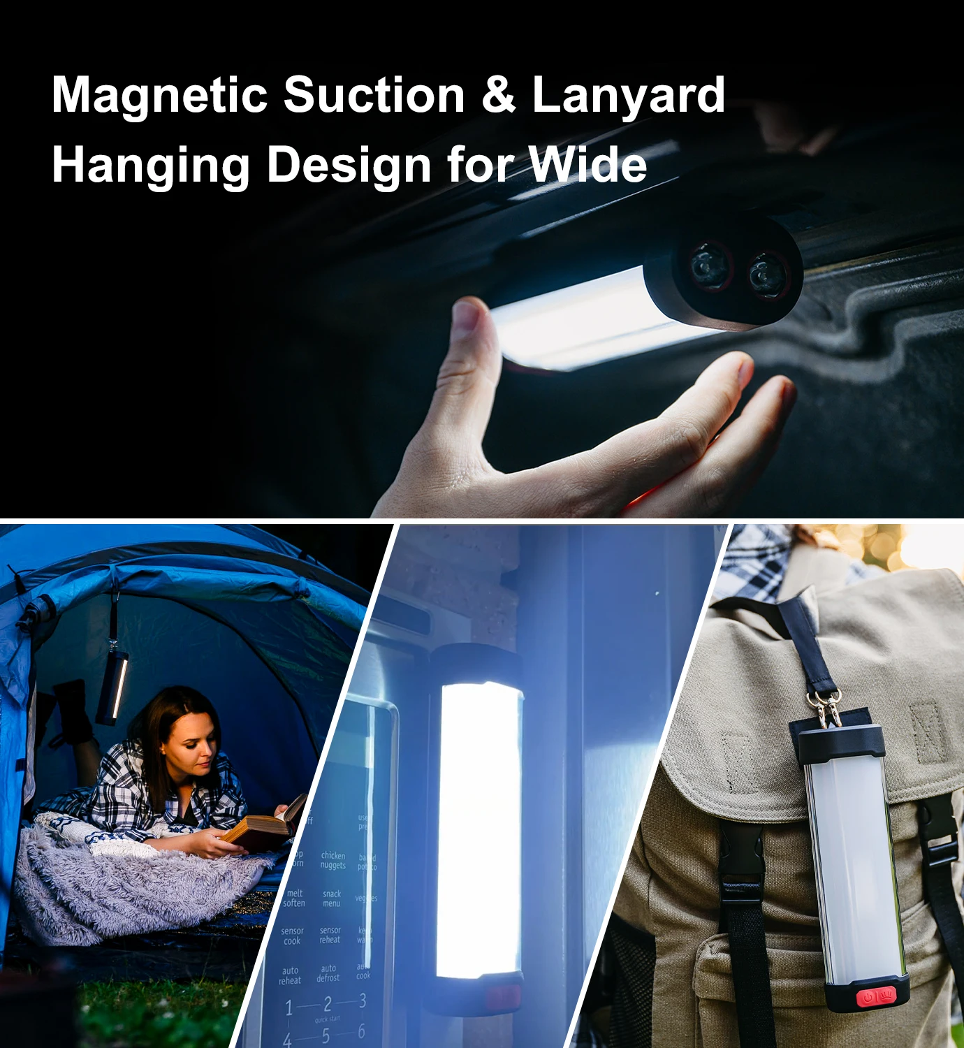 На открытом воздухе портативная Современная многофункциональная перезаряжаемая подвесная Светодиодная лампа для кемпинга на солнечных батареях огни 2-в-1 фонарь мобильный аккумулятор