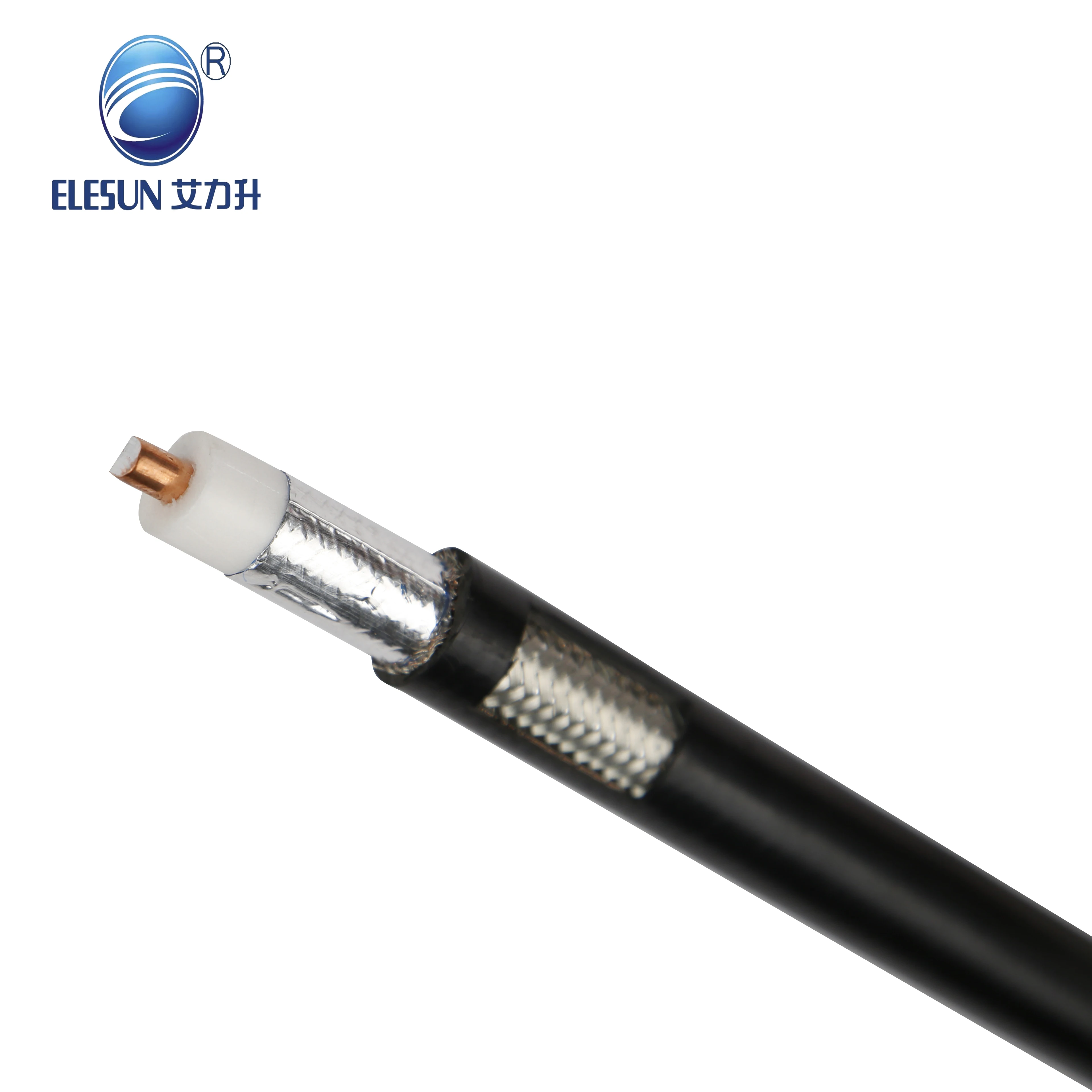 Fabricação de cabo coaxial RF de baixa perda de 50 ohm, cabo condutor de cobre 9D-FB isolado em FPE para antena