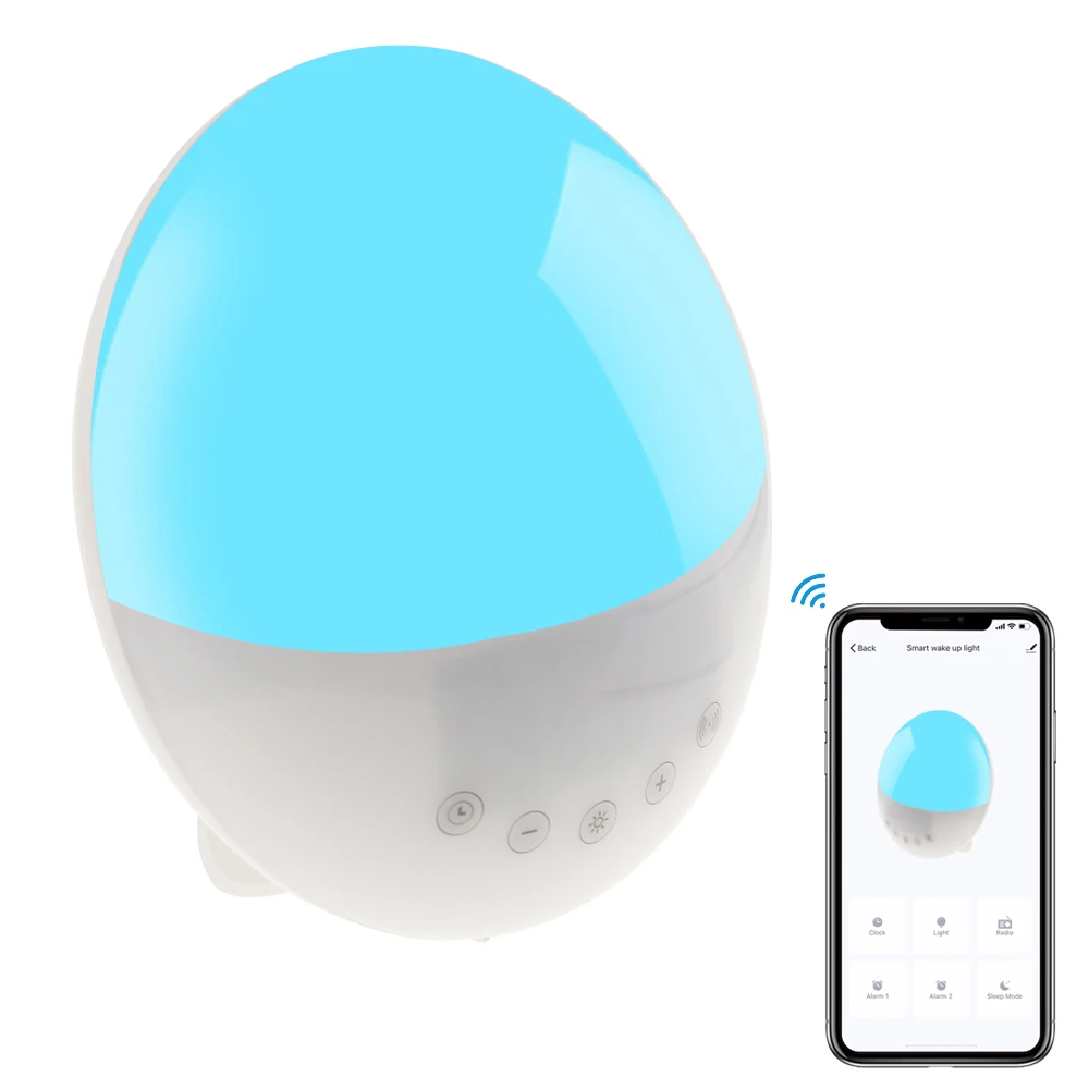 Sunrise Sunset Simulation Alexa and Google Home Tuya Smart Life App Smart Wifi Wake up Alarm Clock Light Smart Snooze Light