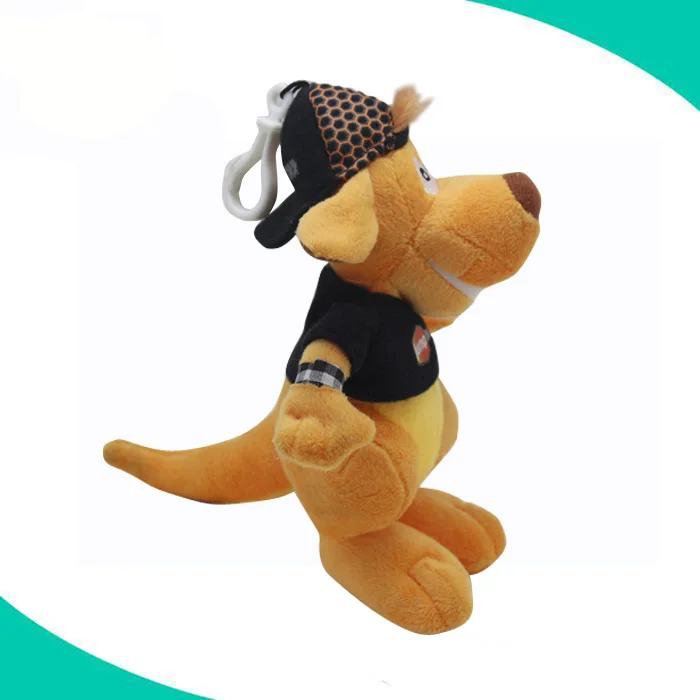 Custom Logo Stuffed Plush Brown Kangaroo Keychain with Your Own Design