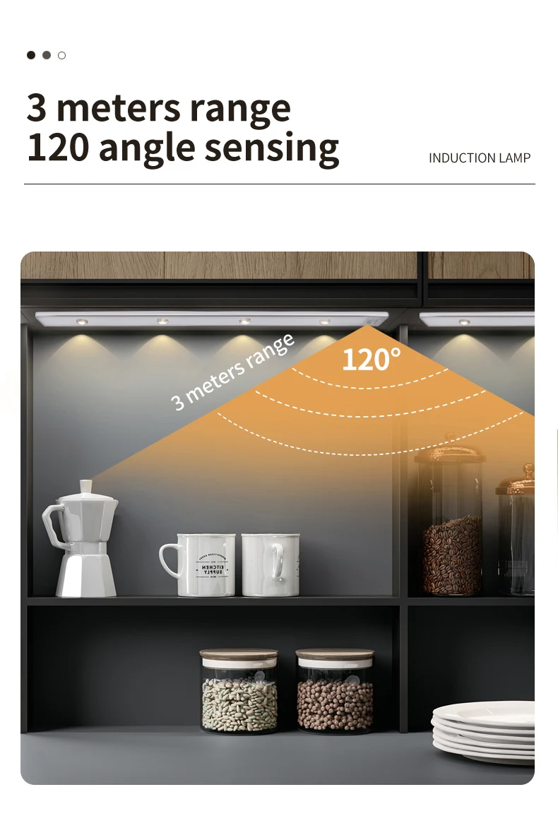 猫眼无线橱柜下照明运动传感器室内壁橱灯下厨房衣柜