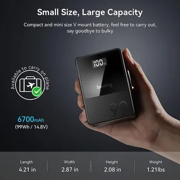 Smallrig VB99 6700mAh 99Wh 14.8V Mini v Mount Battery for Light detail image