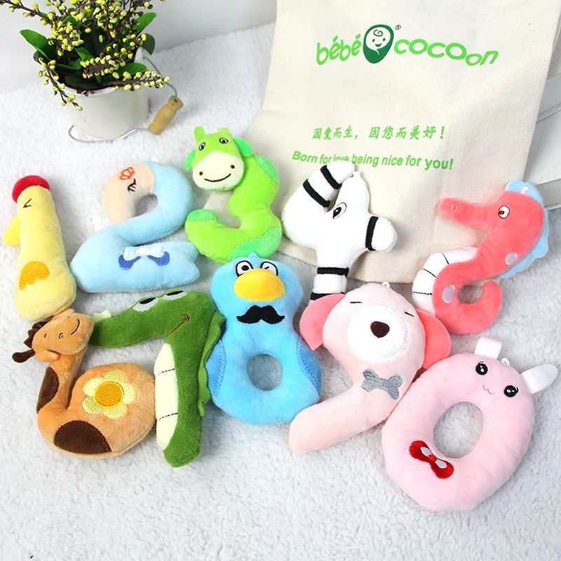10CM Early Education Toy Animal Ornaments 0-9 Number Plush Toys