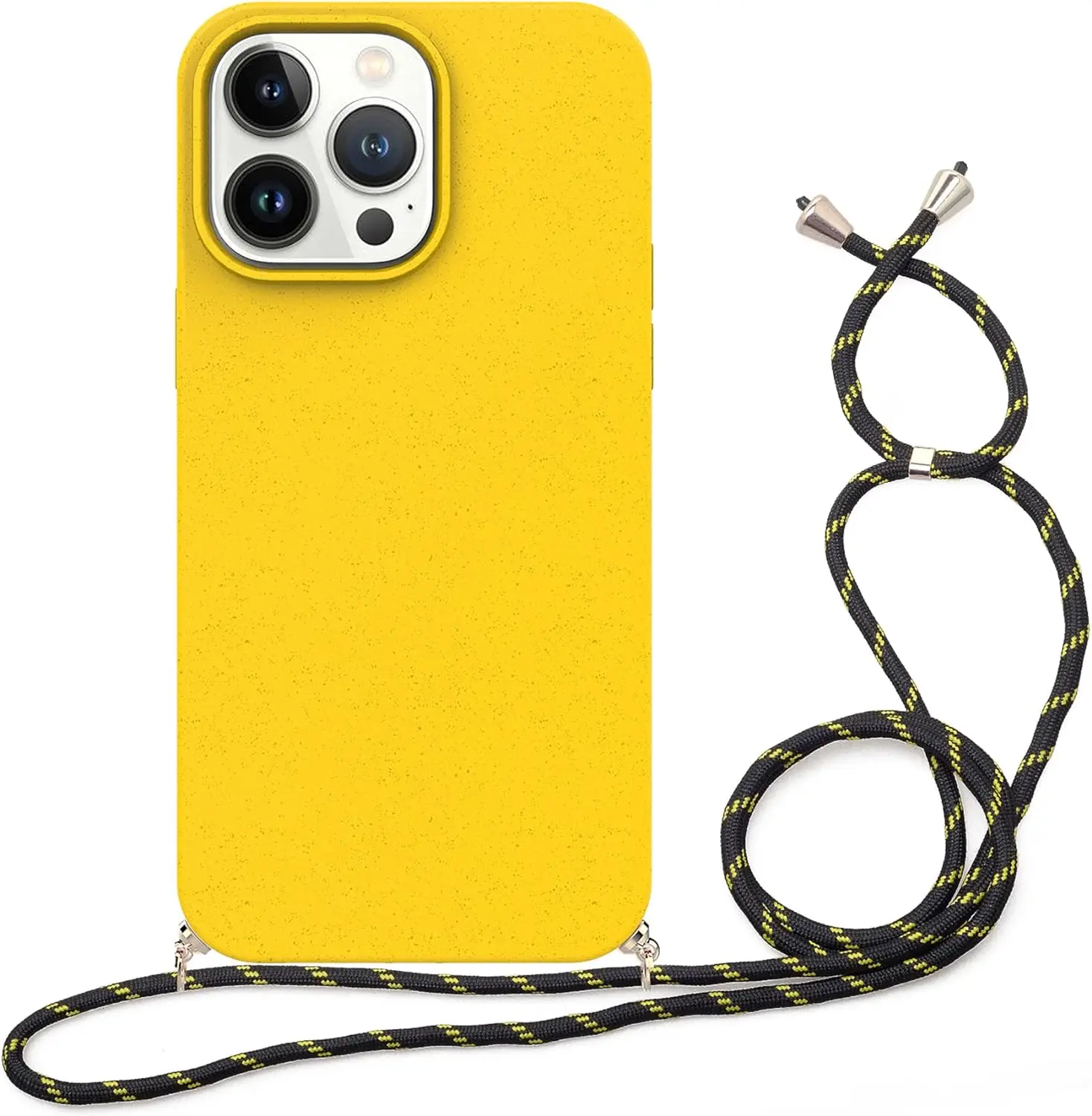 Lanyard Universal Adjustable Neck Strap case yellow Wheat Straw Recycle Eco Friendly Biodegradable Phone Case