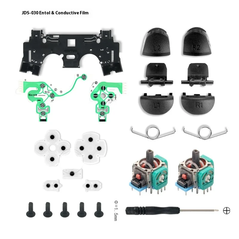 23-Piece for PS4 Controller Disassembly Tool Set Conductive Adhesive Mushroom Head Joystick Spring R1 L1 R2 L2 Game Accessories