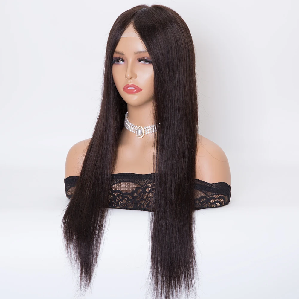 22 inch #2 color Fully hand tied silk top European virgin human hair toppers for women