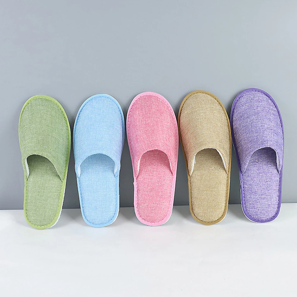 Customized Disposable Hotel Slippers Guest Shoes Wedding Pajamas Party