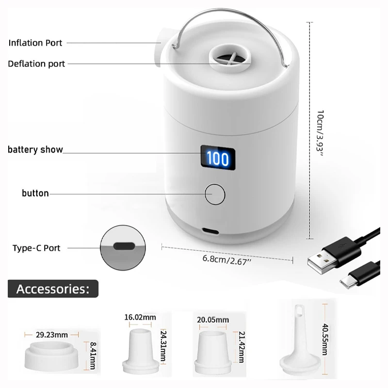 Portable Mini Electric Pump Household Outdoor Multifunctional Air Cushion Small Plastic Pump for Tent Camping - view 6