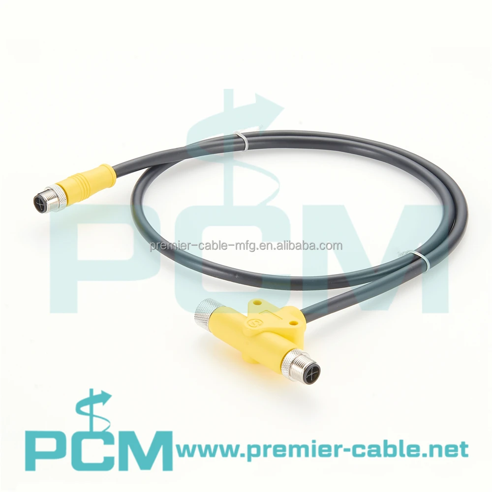 Sensor Actuator M12 S-Code Cordset Power Tee Splitter Can Bus Cable details