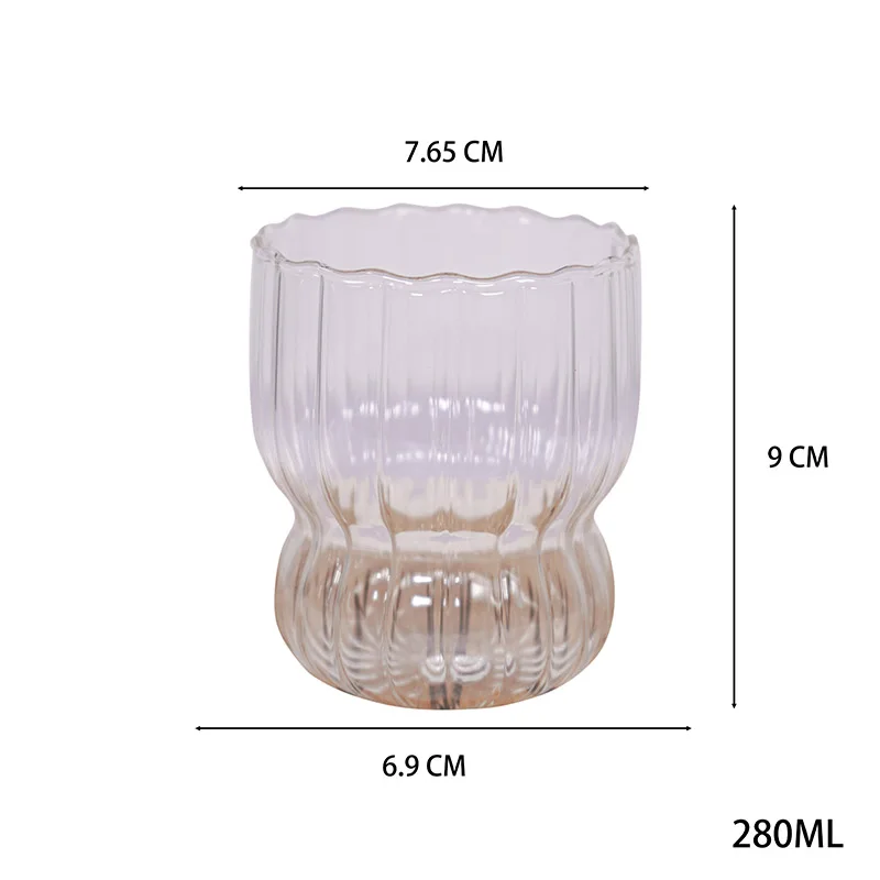 Factory wholesale Reusable 280ml heat resisting high borosilicate glass cup details