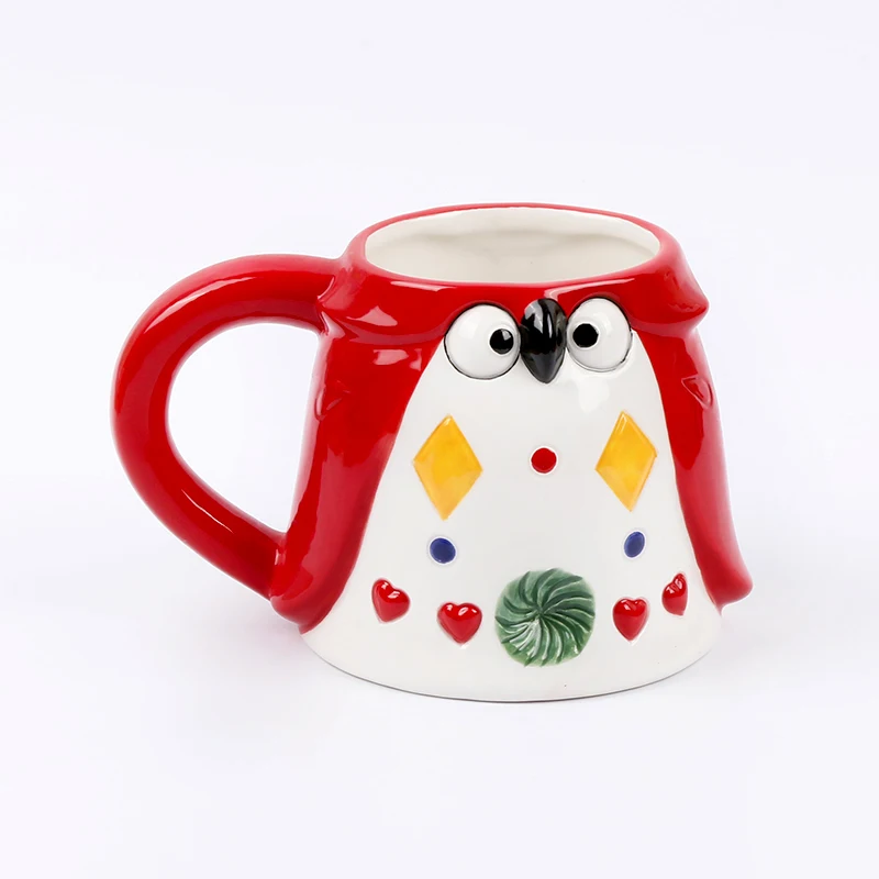 Customized Creative Printed 3D Animal Owl Design Travel Cup Coffee