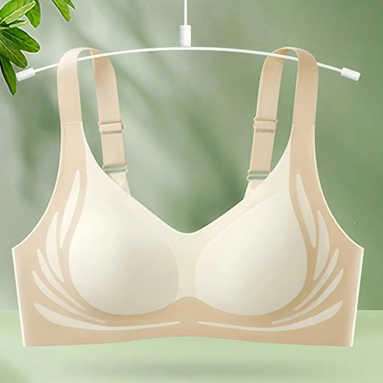 Qinelle Seamless Contrast-Trim Wireless Everyday Support Bra