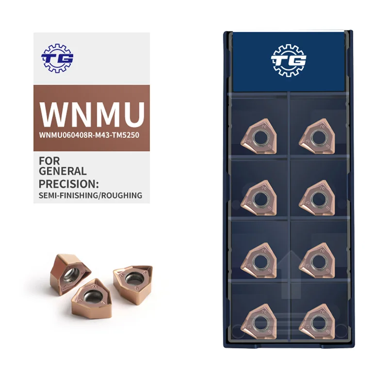 TG WNMU060408R-M43-TM5250/TU5250 شفرة كربيد مخصصة مع طلاء PVD أداة قطع وتشذيب لآلات CNC قابلة للتخصيص للص casting