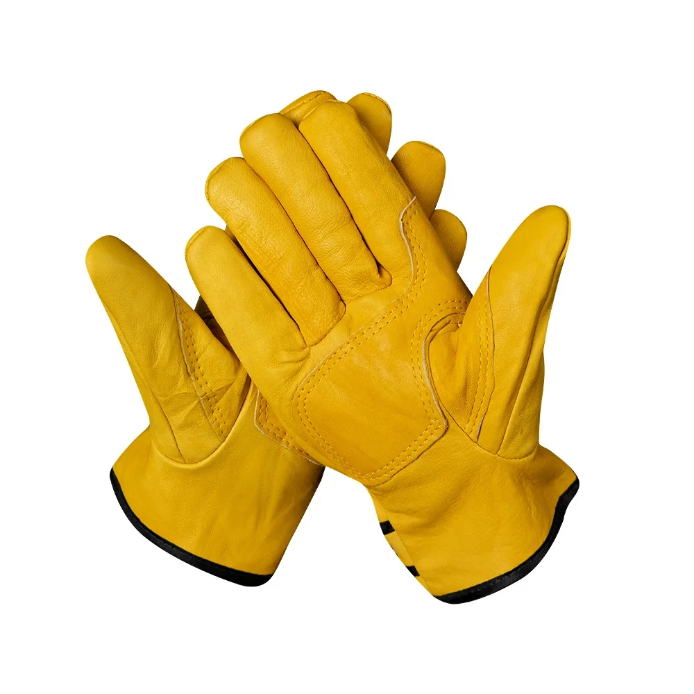 Custom Service High Quality Work Safety Hand Sheepskin Leather Yellow Welding Gloves for General Operation