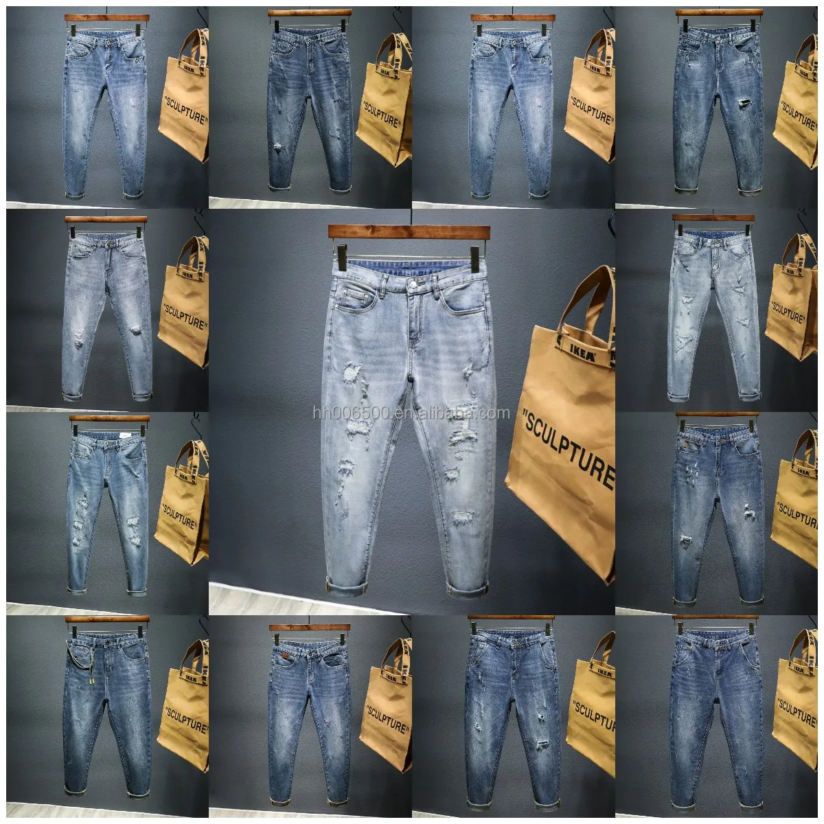 Factory Customized Business Edition Loose Men's Stretch Jeans Straight Tube Plus Size Formal