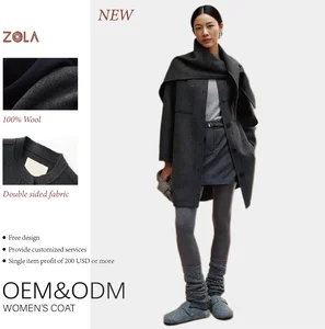 Luxury Style Customized Short Casual Handmade Single Breasted Winter Woolen Coat Pure Wool with Pockets for Warmth