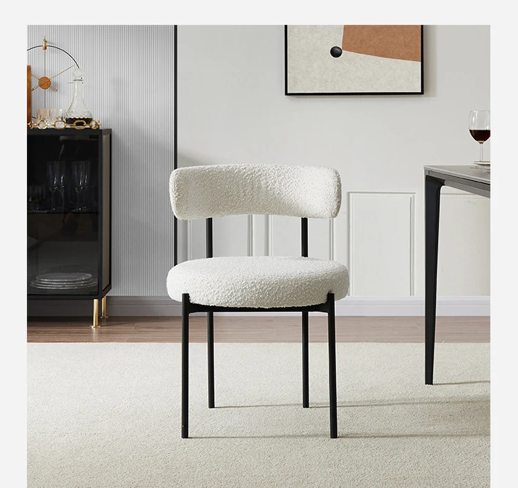 Modern Nordic Design Minimalist Chairs Fabric Velvet Upholstered Side ...