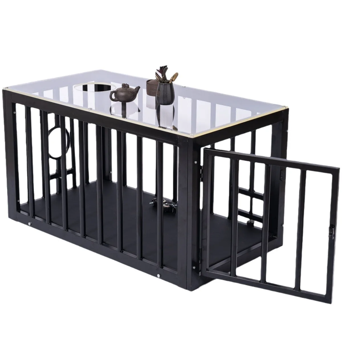 BDSM Iron Cage Training Table Coffee Table and Dog Cage with Sex Furniture Props for Training and Restraint