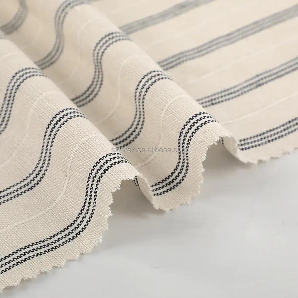 product high quality organic stretch summer women and men clothing woven dyed breathable blended linen fabric for shirts-7