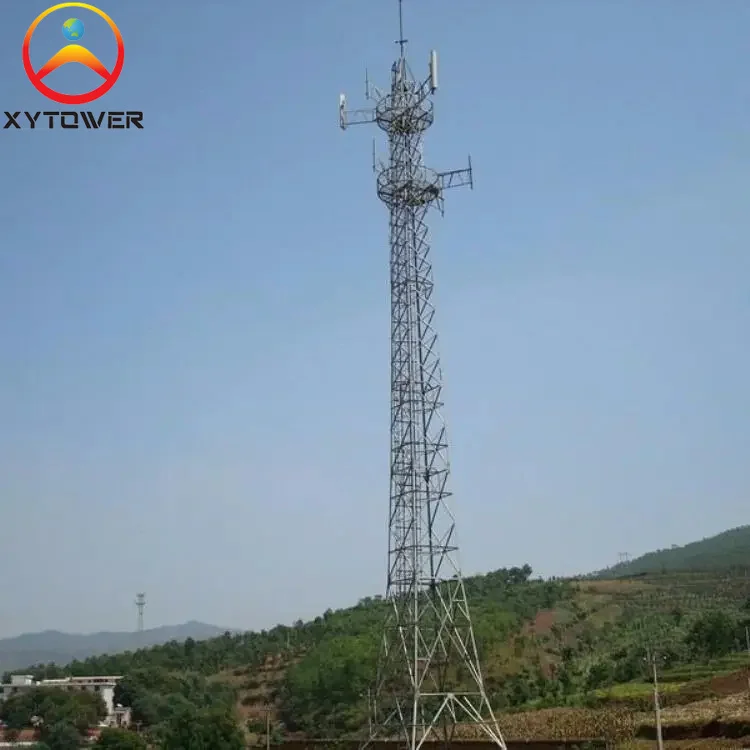4 Legged Galvanized Self Supporting Lattice Telecommunication Gsm Antenna Tower