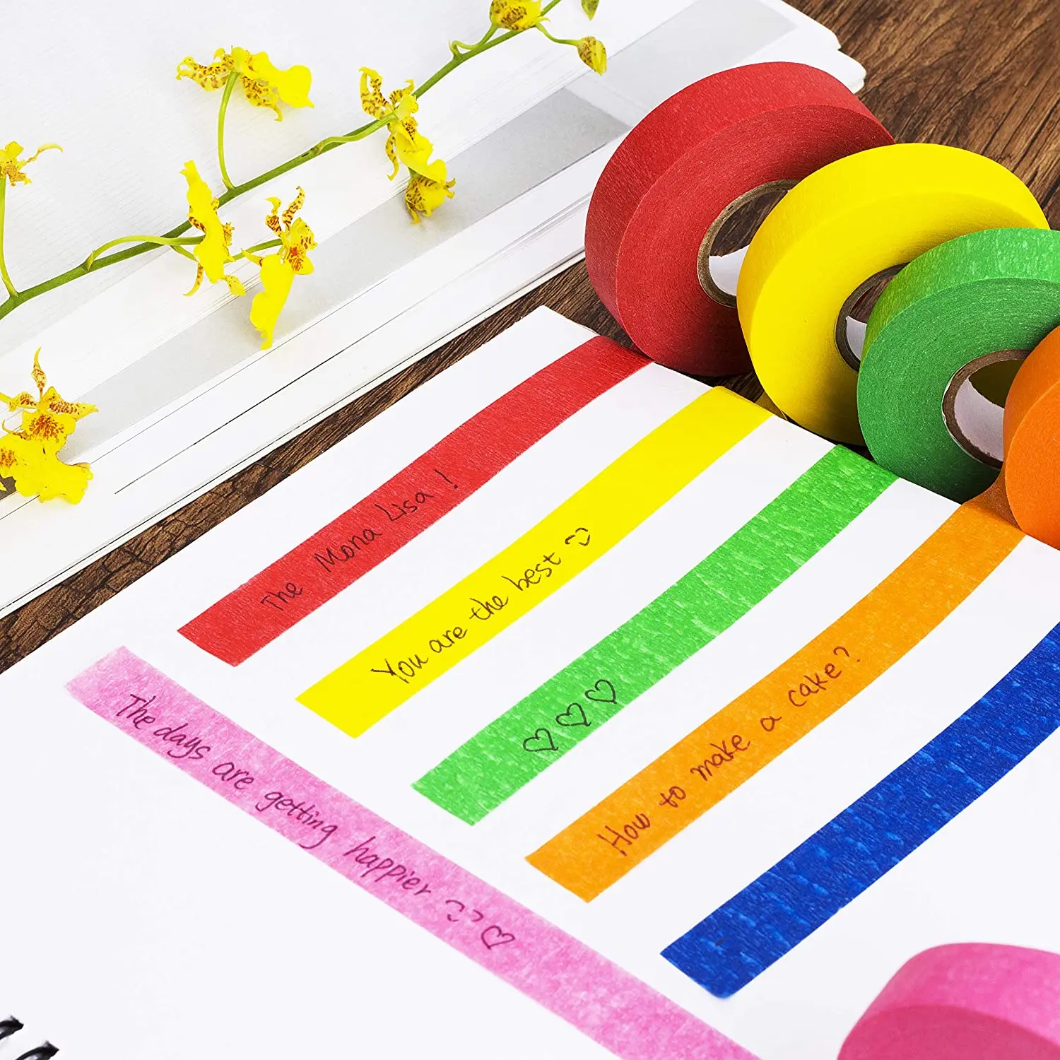 Colored Masking Tape,colored Painters Tape For Arts And Crafts, Labeling Or  Coding - 6 Different Co