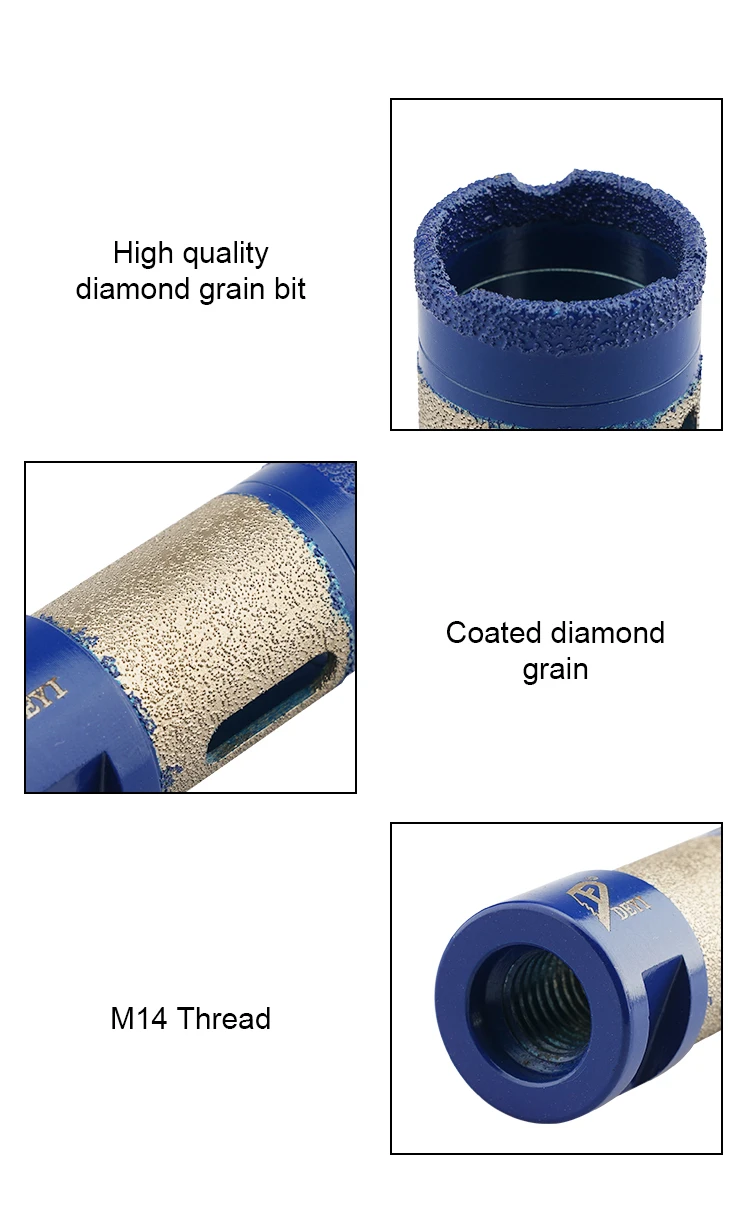 product 6 12mm m14 thread crown porcelain ceramic tile diamond vacuum brazed dry drilling core drill bits-16