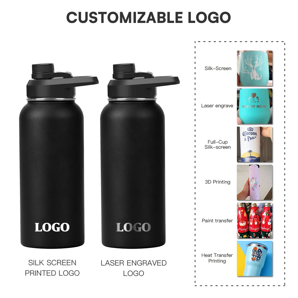 Double Wall Water Bottle Stainless Steel Flask Sports Bottle With ...