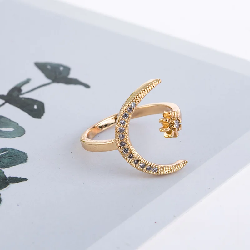 Buy Moon Ring, Moon Stone Ring, Moon Jewelry, Ring for Woman, Gift, Gift  for Woman, Moon Design, Golden Ring, Brass Ring With Moon Stone Online in  India - Etsy