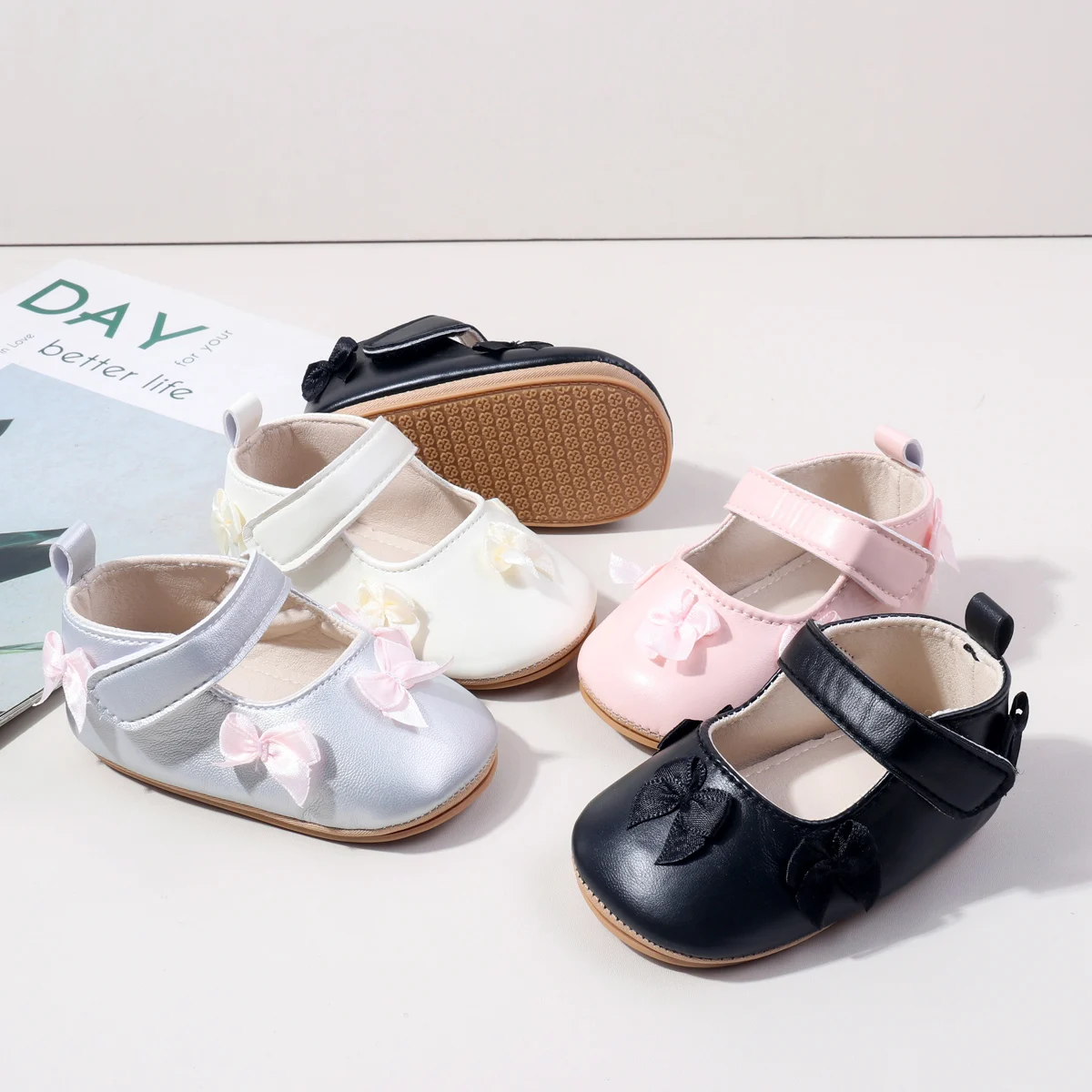 Fashion Spring&Autumn Baby Girl Butterfly Design Princess Shoes With TPR Soled Newborn Toddler Girl Shoes