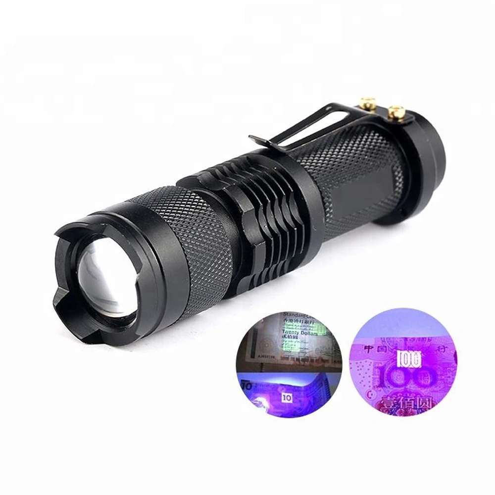 mini uv led flashlight 395 lumens