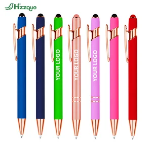 Business Gift Wholesale Best Selling Metal Pen Custom logo Stylus Soft Touch Screen Laser Engraving Metal Ballpoint Pens.