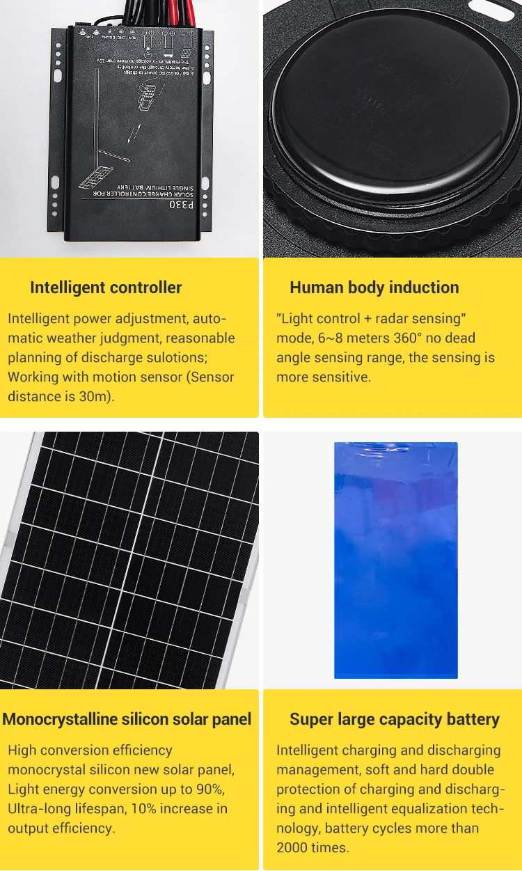 Aluminum Integrated Streetlight IP65 Outdoor 300W 400W 500W All In One Led Solar Street Lamp