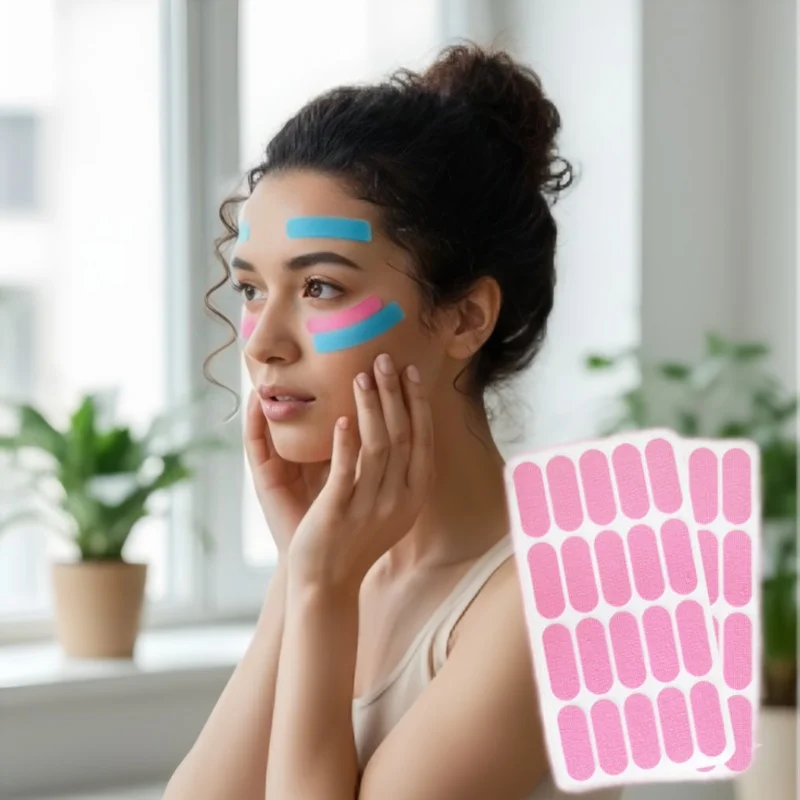HLK Premium Material Beauty Precut Anti Wrinkle Private Label Kinesiology Double Chin Lifting Lift Face Tape for Wrinkles Face
