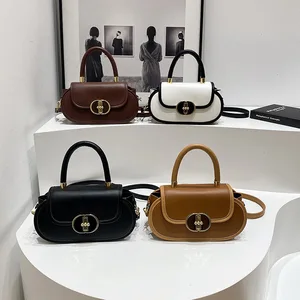 2026 New Spring Luxury Woman's Handbags High Quality Flap Crossbody Bags Pu Leather Stitching Color Lock Fashionable Lady Style