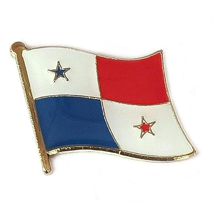 Custom Made Metal Crossed Two Country National Gold Double Flag Lapel Badge Pin Enamel Maldives Dominican Panama Flag Pin