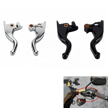 Chrome Black Edge Cut Hand Control Lever Kit Brake Clutch Levers for Harley Softail Breakout FXBR Breakout 114 FXBRS FXSB