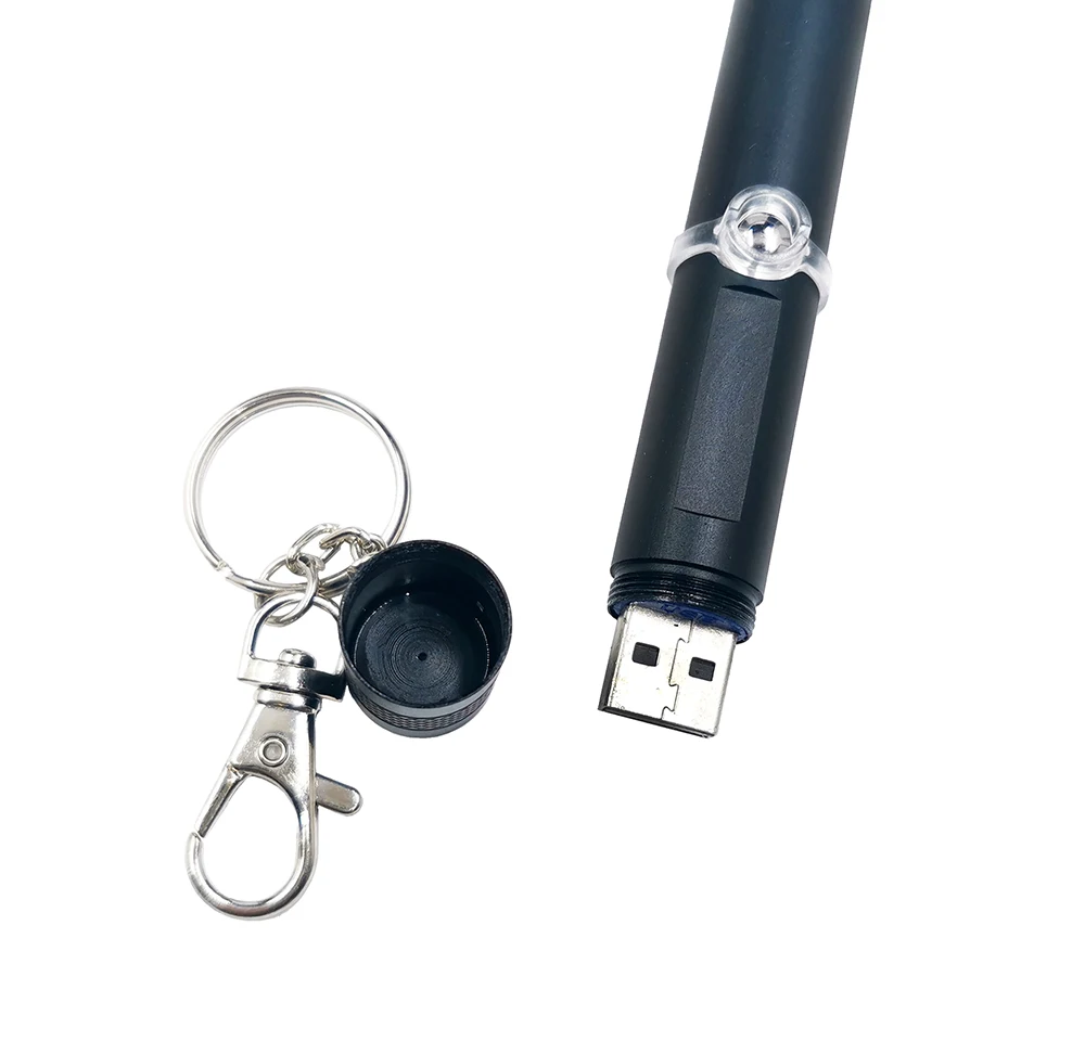 Portable 501USB Mini Handheld USB Interface Green Red Laser Pointer with Keychain