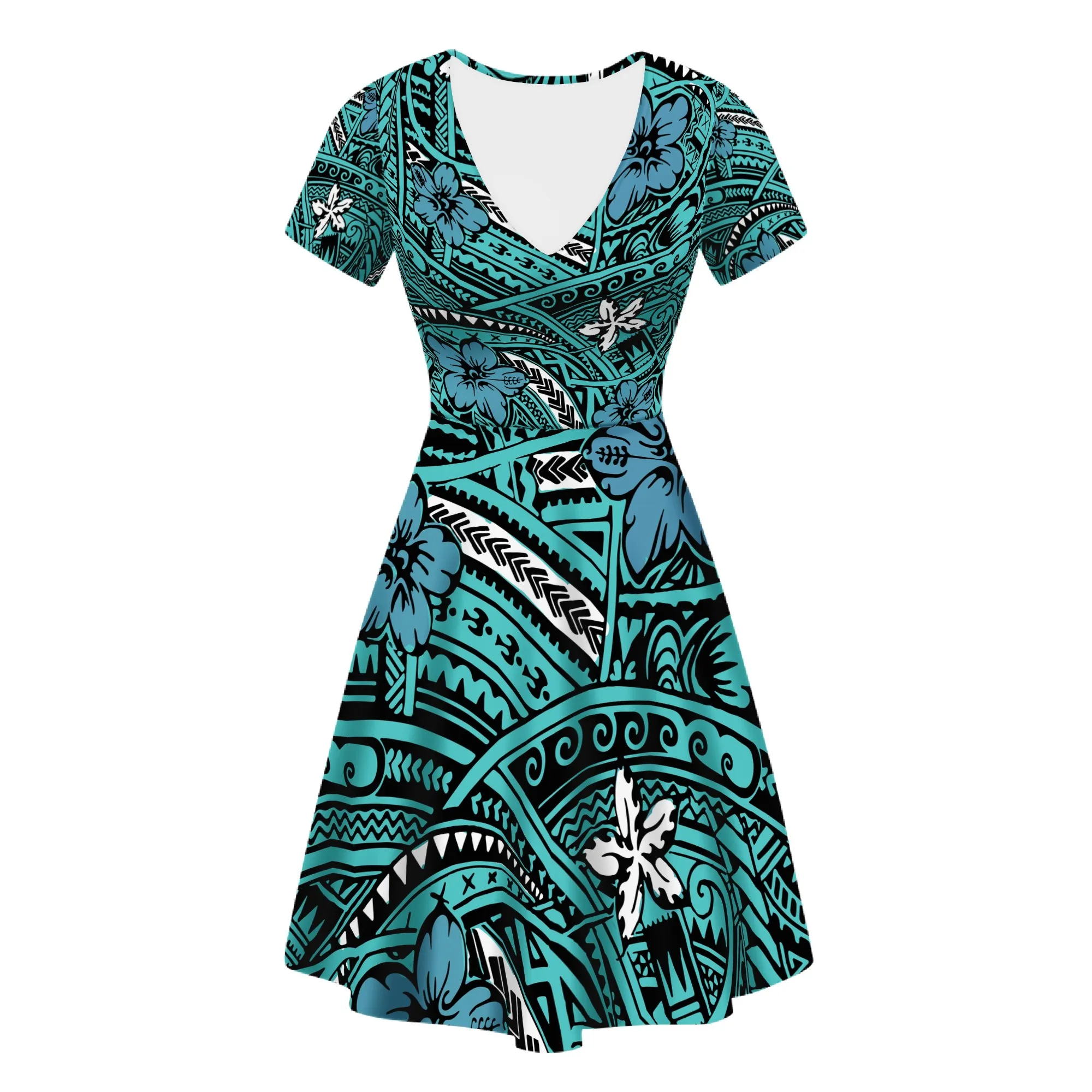 hawaiian girls beach dress polynesian traditional tribal print