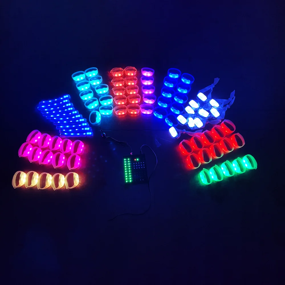 SUNJET TK LED Wristband XV Birthday Wedding Hot Seller Radio/DMX/Audio Controller LED Bracelet Glowing Pulsera LED