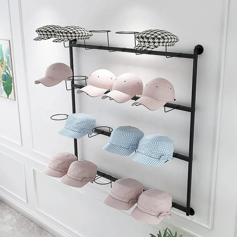 Metal Hat Rack for Wall Retail Hat Display Solutions